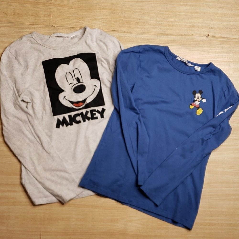 H&M Disney Girls Long Sleeve 2 Shirt Bundle 8-10